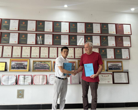 Bulgaria customer sign contract at our factory during first visit